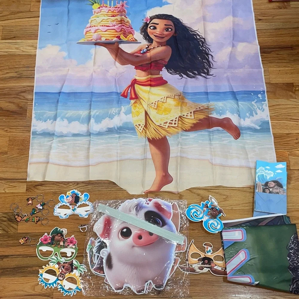 Moana Party Supplies Set with Cake Topper and Decorations